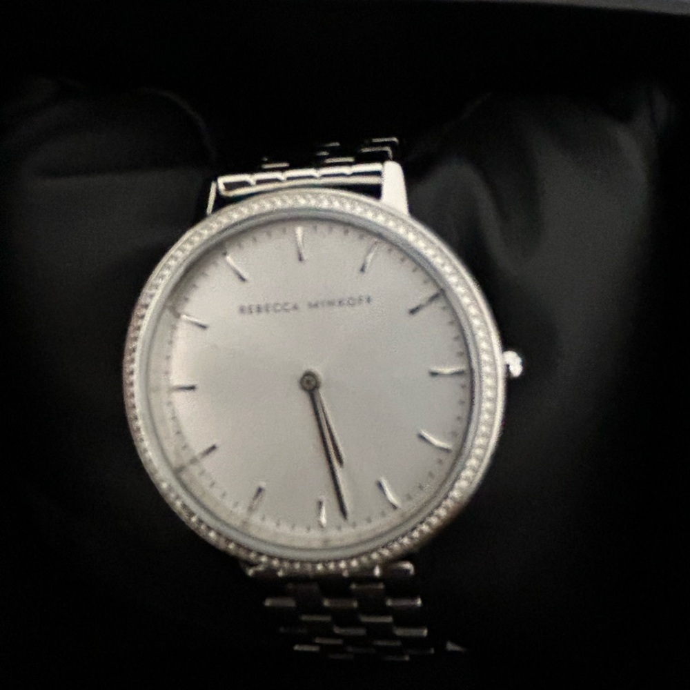 Rebecca Minkoff Silver Watch with White Face